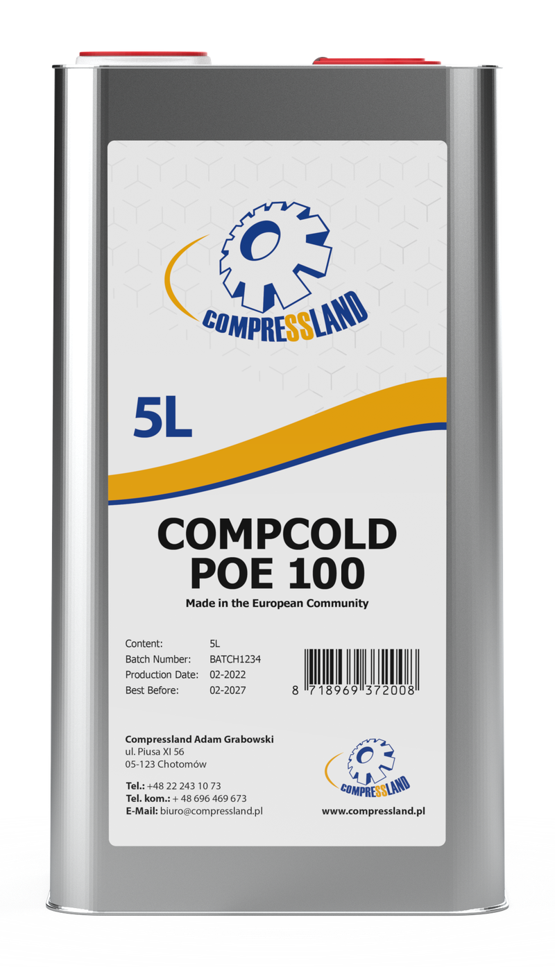 Olej sprężarkowy CompCold POE 100 — opakowanie